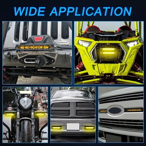 ACEC SHOP 6 Inch LED Light Bar Amber 2PCS 60W Ultra Slim Single Row Light Bars Spot Beam Driving Lights Yellow Fog Lighting LED Pod Lights for Truck Motorcycle SXS Off-Road UTV ATV in Saudi Arabia