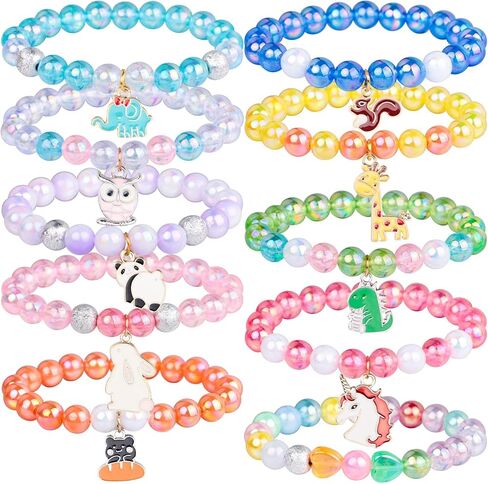 10 قطعة سوار الفتيات للمراهقين الحيوان مطرز أساور مجوهرات للبنات مجموعة للأشياء الجيدة حقيبة الحشو الحشو حفلة عيد ميلاد الحسنات in Kuwait