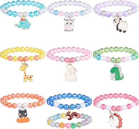 10 قطعة سوار الفتيات للمراهقين الحيوان مطرز أساور مجوهرات للبنات مجموعة للأشياء الجيدة حقيبة الحشو الحشو حفلة عيد ميلاد الحسنات in Kuwait