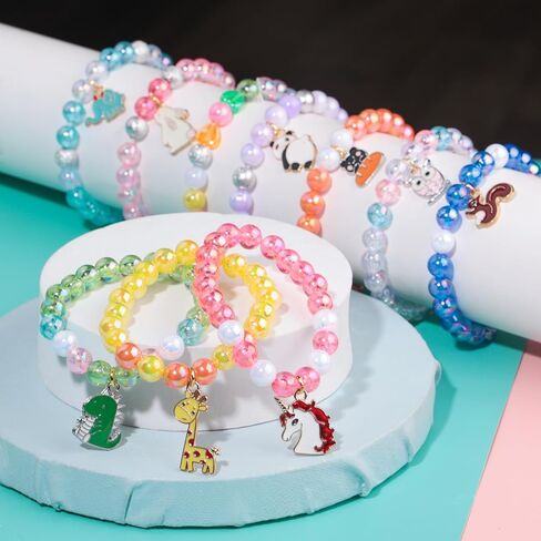 10 قطعة سوار الفتيات للمراهقين الحيوان مطرز أساور مجوهرات للبنات مجموعة للأشياء الجيدة حقيبة الحشو الحشو حفلة عيد ميلاد الحسنات in Kuwait
