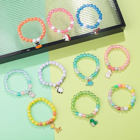 10 قطعة سوار الفتيات للمراهقين الحيوان مطرز أساور مجوهرات للبنات مجموعة للأشياء الجيدة حقيبة الحشو الحشو حفلة عيد ميلاد الحسنات in Kuwait