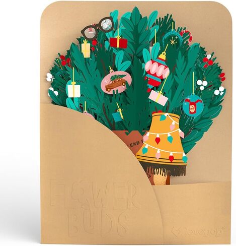 Lovepop Cheerful Christmas Holiday Box Set (Assorted 12-Pack) Pop-Up Card for Her and Him - 3D Holidays Greeting Cards for Men, Women - 4.5" x 5.9" Paperpop Card - 12 Envelopes Included in Saudi Arabia