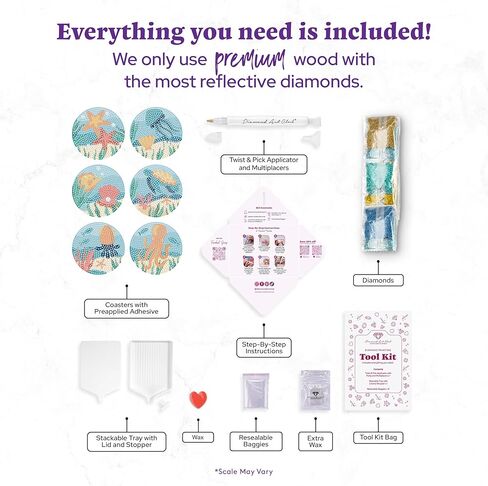 Diamond Art Club Coasters - Mandala 2 ، Diamond Painting Kit ، Fun Diy Crafts for البالغين ، وقوادات الفنون الماسية للمبتدئين ، 3.9 "× 3.9" (10 سم × 10 سم) ، (حزمة 6) in Kuwait
