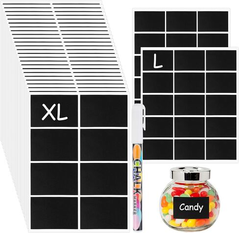 230 Pcs Labels for Jars, 2 Size Waterproof Chalkboard Labels for Food Containers, Storage Bins, Mason Jars, Reusable Blackboard Stickers with 1 Erasable Chalk Marker (Irregular Shape) in Saudi Arabia