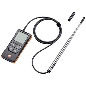 مقياس شدة الريح Testo 425 مع مسبار تلسكوبي - مقياس شدة الريح بالسلك الساخن المحمول لقياس درجة حرارة تدفق الهواء في قنوات التهوية - نطاق من 0.01 إلى 5906 إطارًا في الدقيقة - مقياس تدفق الهواء مع توافق التطبيق