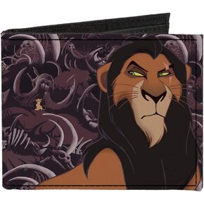 Buckle-Down Men's Standard Canvas Bifold Wallet-The Lion King Scar, 4.0" x 3.5"