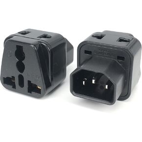 Toptekits IEC320 C14 to 2 x Nema 5-15R Power Adapter Y Splitter Travel Plug Adapter, C14 to 2 x US 3 Prong Female Socket Y Split Power Converter Electrical Adapter,IEC Splitter in Kuwait