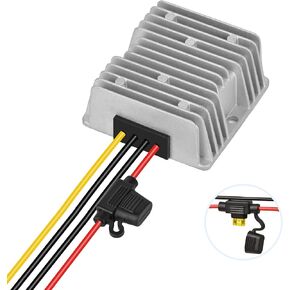 KInuoxj 20A 240W DC-DC 24V 36V 48V Step Down to DC 12V Converter Golf Cart Voltage Reducer Regulator Waterproof Transformer with Fuse