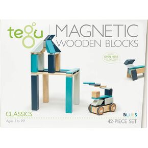 مجموعة مكعبات خشبية مغناطيسية من تيجو، 42 قطعة، أزرق، 1-99 سنة in Kuwait