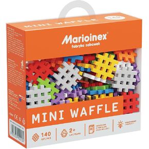 Mario-Inex Mini Waffle Block Construction Playset for Kids- 140 Rainbow Interlocking Puzzle Pieces- Improves Fine Motor Skills- STEM/STEAM Building Montessori Toys for Boys and Girls Ages 3+ in Saudi Arabia