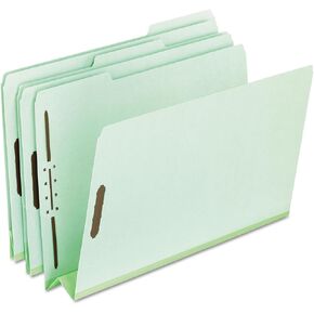 Pendaflex 17182 Pressboard Folders, 2 Fasteners, 3" Expansion, 1/3 Tab, Letter, Green (Box of 25)