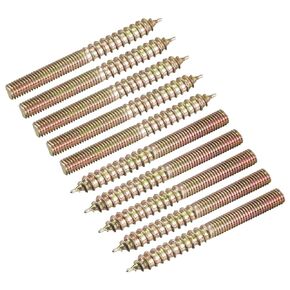 مسامير شماعة Uxcell M5x50mm، 12 قطعة مسامير وتد ذات نهاية مزدوجة لتوصيل الأثاث الخشبي