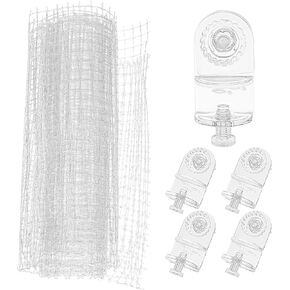 VILLCASE Aquarium Anti-Jump Net, Fish Tank Clear Mesh Netting Aquarium Screen Net DIY Terrarium Netting Cover Fish Escape-Proof with Bracket, Fish Tank Mesh Cover