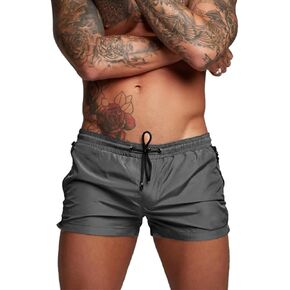 3 Inch Quick Dry Mens Athletic Gym Workout Sports Shorts Swim Trunks with Mesh Lining and Zipper Pockets