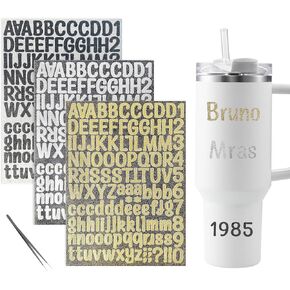 Stanley Waterproof Alphabet DIY Stickers for Water Bottles - Customizable Vinyl Stickers for Stanley Tumblers, Cups, Laptop, Skateboard, Phone & More