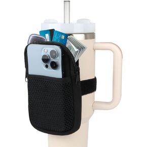 evron Water Bottle Pouch for Stanley Cup, Stanley Cup Accessories 40oz with Spacious Opening Mesh Pocket Fit for Most Mobiles,Gym Accessories Slip Proof Elastic Armband Tumbler Pouch in Kuwait