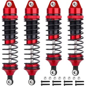 AllinRC 5862 Oil Shock Absorber RC Shocks Damper for Traxxas 1/10 Slash 2WD & 4x4 Nitro Rustler Stampede 4X4 VXL Hoss 4x4 Bandit (Red Black) in Kuwait
