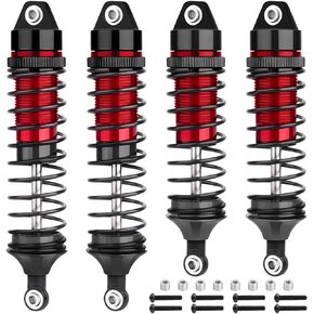 AllinRC 5862 Oil Shock Absorber RC Shocks Damper for Traxxas 1/10 Slash 2WD & 4x4 Nitro Rustler Stampede 4X4 VXL Hoss 4x4 Bandit (Red Black)