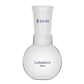 Labasics Glass 250ml Single Neck Flat Bottom Boiling Flask, with 24/40 Standard Taper Outer Joint, 250ml
