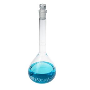 ALWSCI 250ML Volumetric Measuring Flask Set NS14/23 Glass Stopper, Graduated, ASTM Class A Borosilicate Glass 3.3 for Laboratory, 2PCS