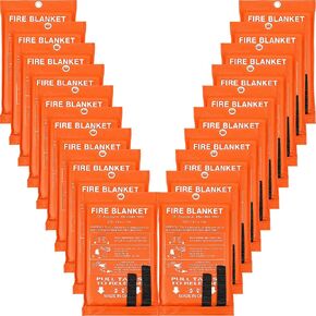 Macarrie 20 Pack 39" x 39" Fire Blanket Emergency Fire Blanket for Home and Kitchen Suppression Blanket Safety Fiberglass Fireproof Blanket Survival for Fireplace Car Office Camping (Red) in Kuwait