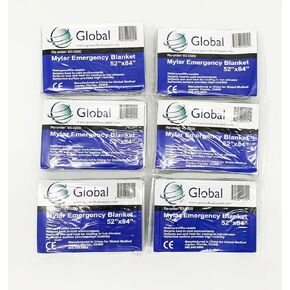 Medical Sales Supply Emergency Mylar Thermal Blankets - 6 Pack | Survival Space Fire Blankets for Outdoor Adventures, Marathons, First Aid | Waterproof & Windproof | Ideal for Camping & Hiking