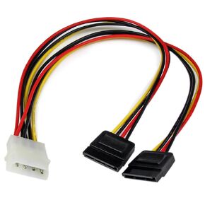 StarTech.com محول كابل 12 بوصة LP4 إلى 2x SATA Power Y - موليكس إلى محول طاقة SATA مزدوج (PYO2LP4SATA)