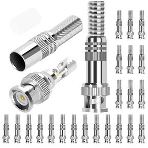 DAIERTEK 24pcs RG59 RG6 BNC Connectors Male Solderless BNC Compression Connector Screw On Coaxial Terminal for CCTV Security Surveillance Camera Coax Cable
