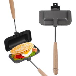 4w1h Sandwich Maker, Double-Sided Sandwich Baking Pan with Removable Handle, Non Stick Breakfast Sandwich Maker Grill Pan for Breakfast Pancakes, Omelets, Frittatas, Bread and Toast