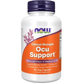 NOW Foods Supplements, Ocu Support™with FloraGLO® Lutein, plus Vitamins A, C and E, 90 Veg Capsules