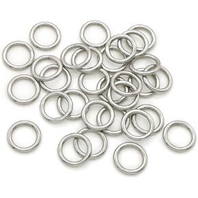 Hamineler 30 PCS Welded Stainless Steel O-Ring Welded Round Rings for Camping Belt, Dog Leashes, Luggage Accessories (3mm×15mm ID)