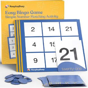 مجموعة ألعاب Keeping Busy Bingo لكبار السن المصابين بالخرف - تتضمن بطاقات Jumbo Bingo ورقائق و6 لوحات، ومجموعة Bingo العائلية، منتجات أنشطة الزهايمر لكبار السن، مجموعة Easy Bingo