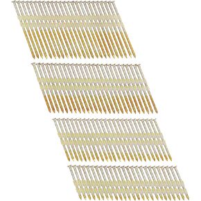 HW HAMWOO Framing Nails,21°Round Head Nail Pack,500-Pack (2"- 125Pcs,2-1/2"- 125Pcs,3"- 125Pcs, 3-1/2"- 125Pcs), Galvanized,Ring Shank