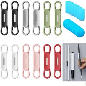 12 Pack Magnetic Pen Holder for Refrigerator, Silicone Magnetic Pencil Holder for Locker, Magnetic Dry Erase Marker Holder for Whiteboard, Desk, Clipboard (12back)