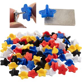 Star Shape PVC Rubber Pin Backs(100PCS) Five Assorted Colors - Compatible with Disney & Novelty Collector pins - Keep Your Favorite Collectible pins Safely Secured - Keepers,Tie Tack,Lapel Pinback