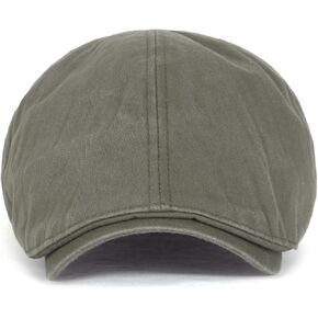 ililily Washed Cotton Flat Cap Cabbie Hat Gatsby Ivy Irish Hunting Newsboy Stretch Big Hat in Kuwait