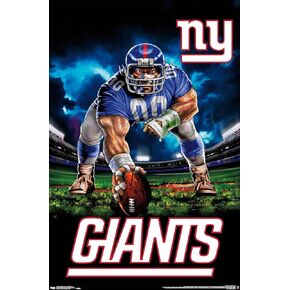 Trends International NFL New York Giants - 3 Point Stance 19 Wall Poster, 22.375" x 34", Black Framed Version