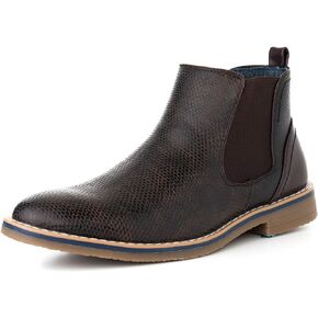 Alpine Swiss Mens Nash Chelsea Boots Snakeskin Ankle Boot Genuine Leather Lined