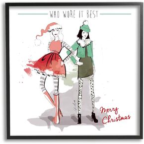 Stupell Industries Who Wore It Best Christmas Fashion Framed Wall Art, Design by Alison Petrie
