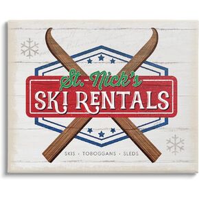 Stupell Industries St. Nick's Ski Rentals Vintage Canvas Wall Art, Design by Jennifer Pugh