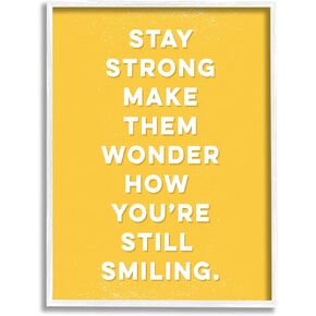 Stupell Industries Stay Strong Inspirational Phrase Framed Wall Art, Design by K. Kaufman