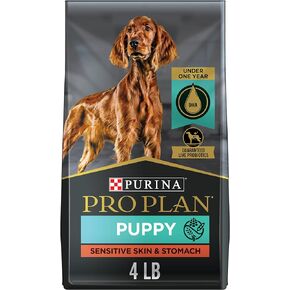 Purina Pro Plan Sensitive Skin and Stomach Puppy Food with Probiotics, Salmon & Rice Formula - 4 lb. Bag
