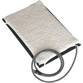 Farm Innovators Model HM-60S Small 13-Inch by 19-Inch Plastic Heated Pet Mat with Fleece Cover, 60-Watt, Black