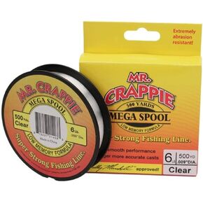 Lew'sLews Fishing, Mr. Crappie Mega Spools, Clear, 6 lb