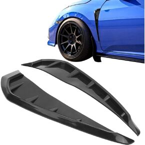 Pair Side Fender Vent Cover, Side Vent Trim Trim PU Rubber Glossy Black Universal Car Exterior Decor