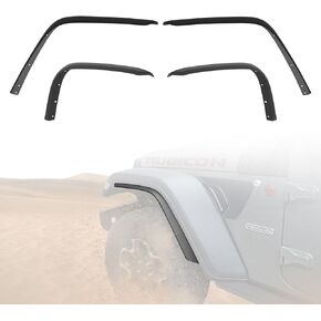 LitMiRaCle Fender Flares Extensions Compatible with 2018-2023 Jeep Wrangler JL & JLU Unlimited 2/4 Doors, Front & Rear Wheel Flares Liner Off-Road（Not for Sahara, Only for High Fender Version, 4 PCS)