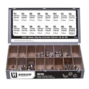 Fastener Assortment Kit, Rubber Grommets Set, 220 Piece Variety, 1/8" I.D. - 11/32" O.D Thru 5/8" I.D. - 11/8" O.D.