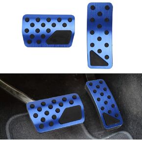 sportuli Anti-Slip Aluminum Alloy Pedal Covers Kit Replace for 2011-2021 Jeep Grand Cherokee and Dodge Durango, No Drilling Performance Brake and Accelerator Foot Pads (Black)