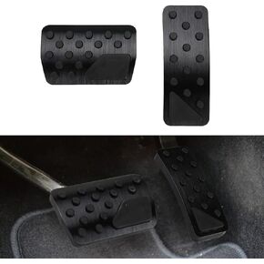 sportuli Anti-Slip Aluminum Alloy Pedal Covers Kit Replace for 2011-2021 Jeep Grand Cherokee and Dodge Durango, No Drilling Performance Brake and Accelerator Foot Pads (Black)