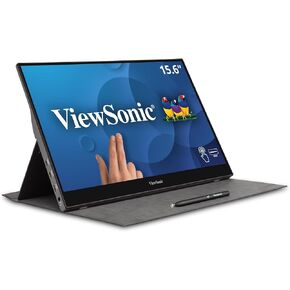 شاشة فيوسونيك VX1655-4K-OLED 15.6 بوصة 4K UHD محمولة OLED مع 2 طريقة تعمل بالطاقة 60 وات USB C، HDMI صغير، مكبرات صوت مزدوجة، وحامل مدمج مع غطاء ذكي، أسود in Kuwait